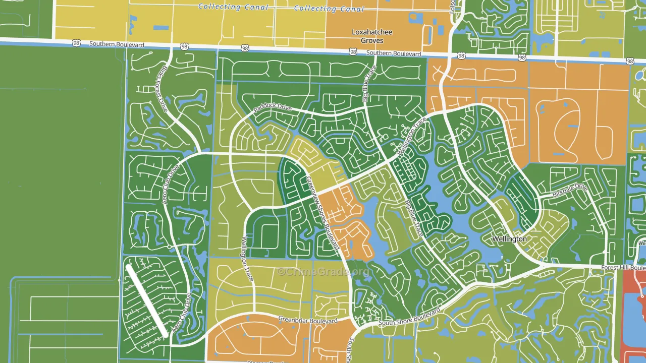Sugar Pond Manor of Wellington, Wellington, FL Map of Burglary Rates