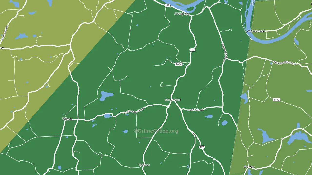 Sugar Run, PA Map of Burglary Rates
