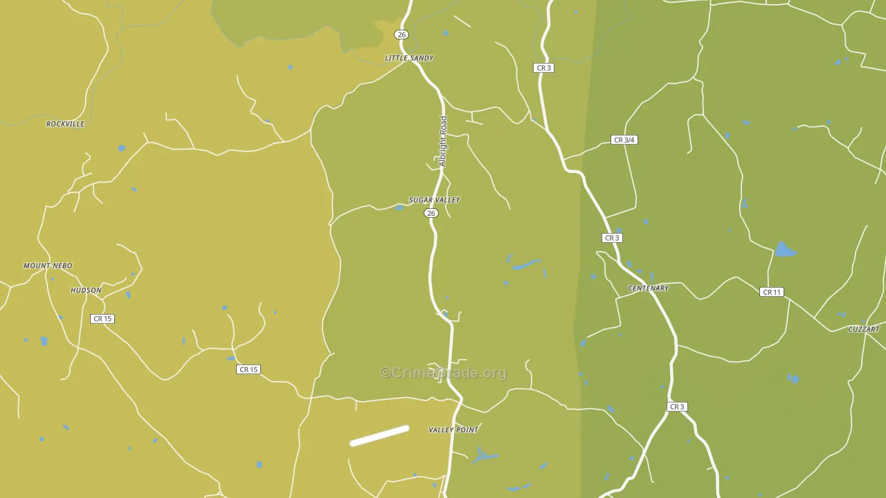 Sugar Valley, WV Map of Burglary Rates