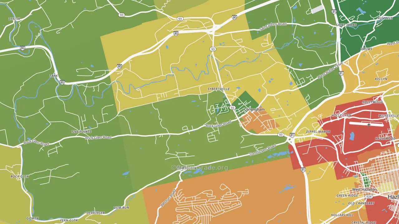Sugarloaf, PA Map of Burglary Rates