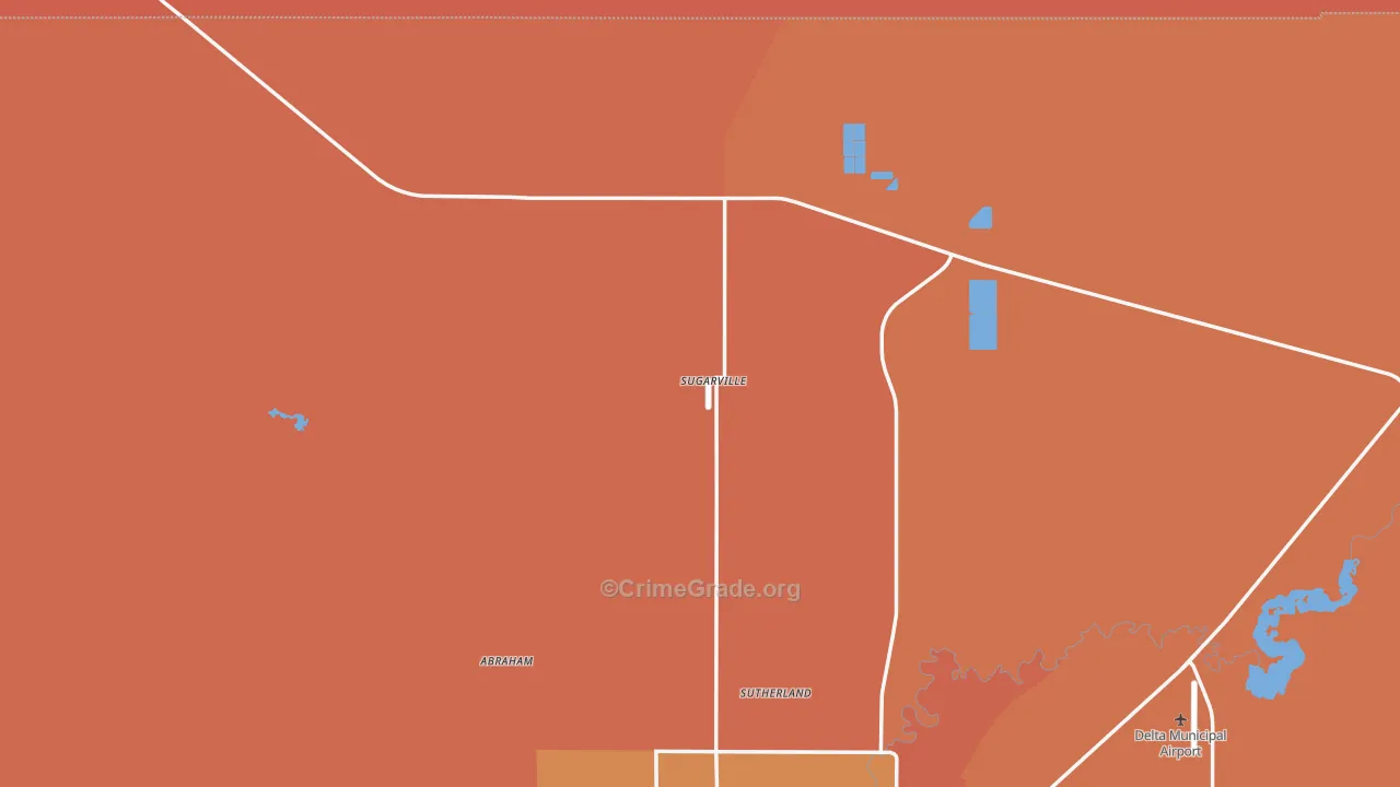 Sugarville, UT Map of Burglary Rates