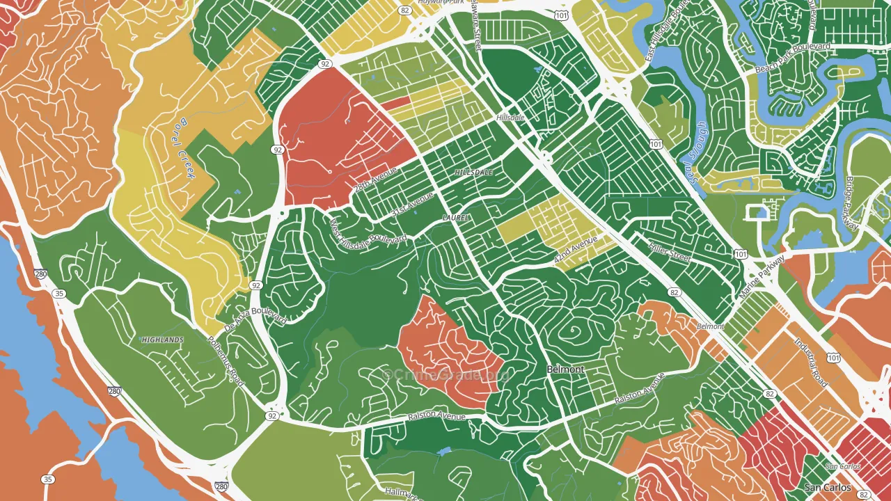 Sugerloaf, San Mateo, CA Map of Burglary Rates