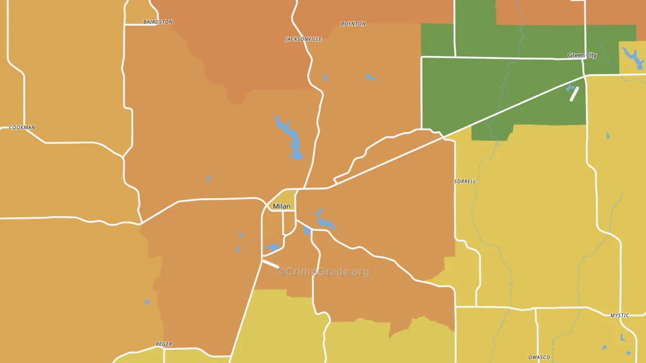 Sullivan County, MO Map of Burglary Rates