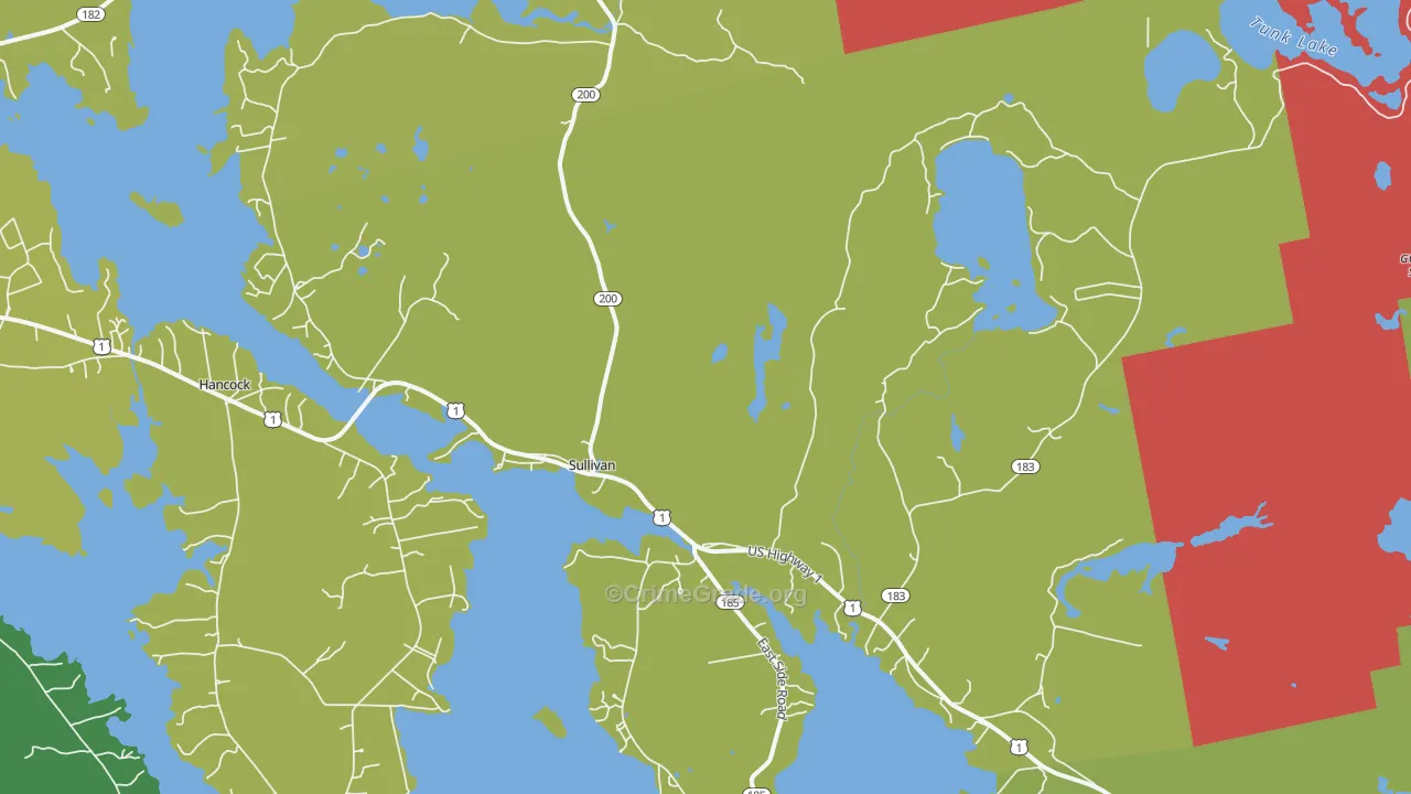 Sullivan, ME Map of Burglary Rates