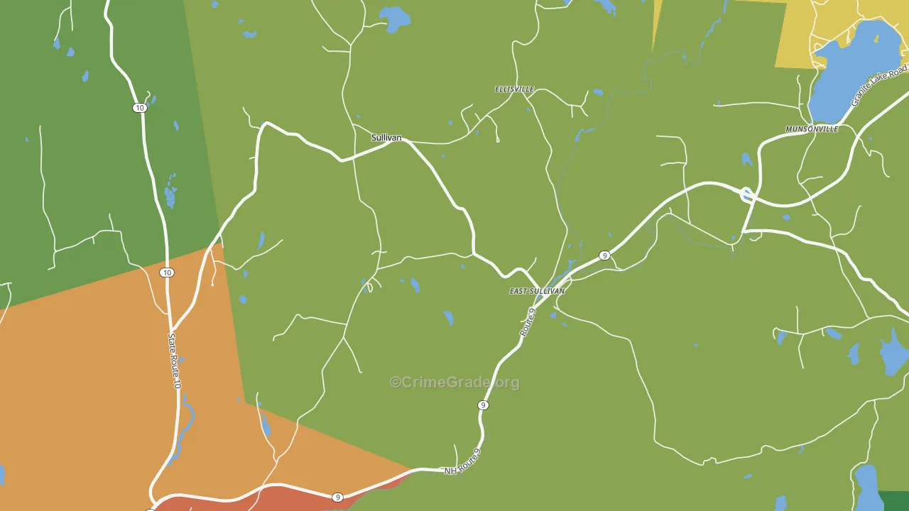 Sullivan, NH Map of Burglary Rates