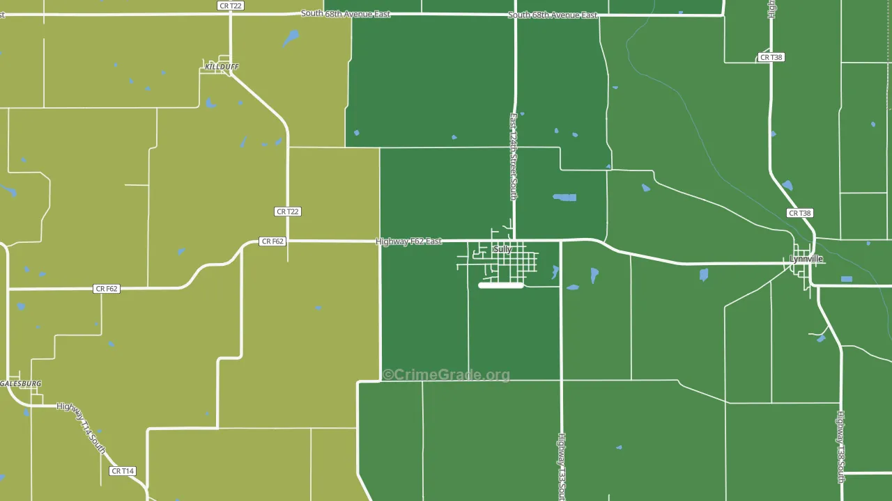 Sully, IA Map of Burglary Rates