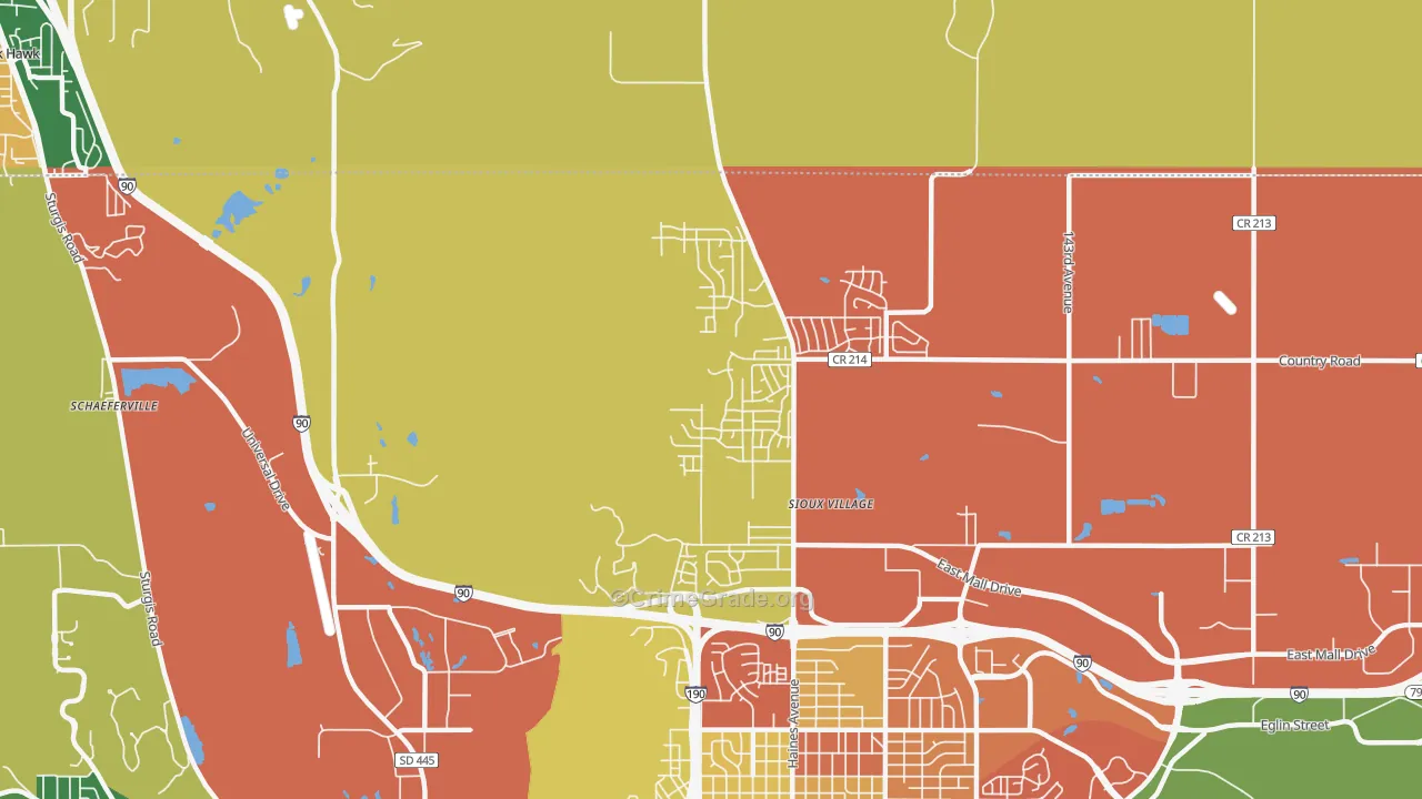 Sulphur, SD Map of Burglary Rates