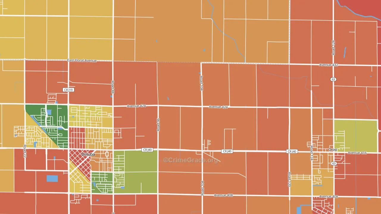 Sultana, CA Map of Burglary Rates