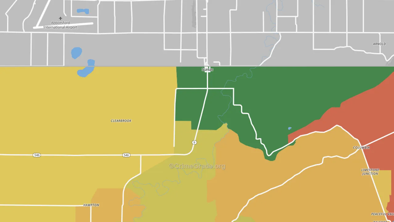 Sumas, WA Map of Burglary Rates