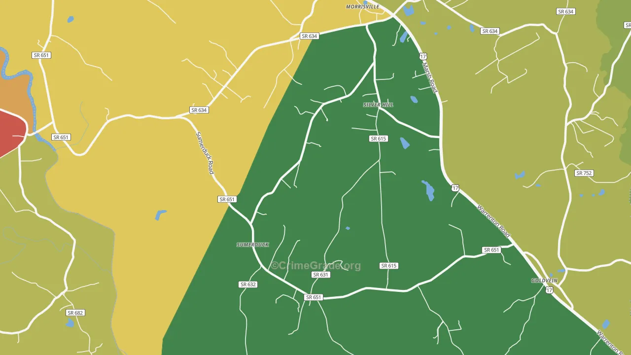 Sumerduck, VA Map of Burglary Rates