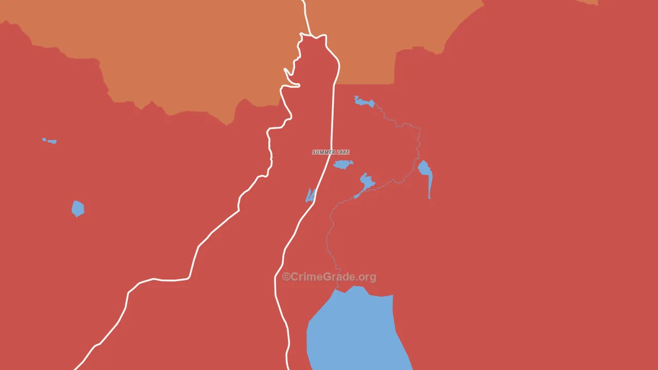 Summer Lake, OR Map of Burglary Rates