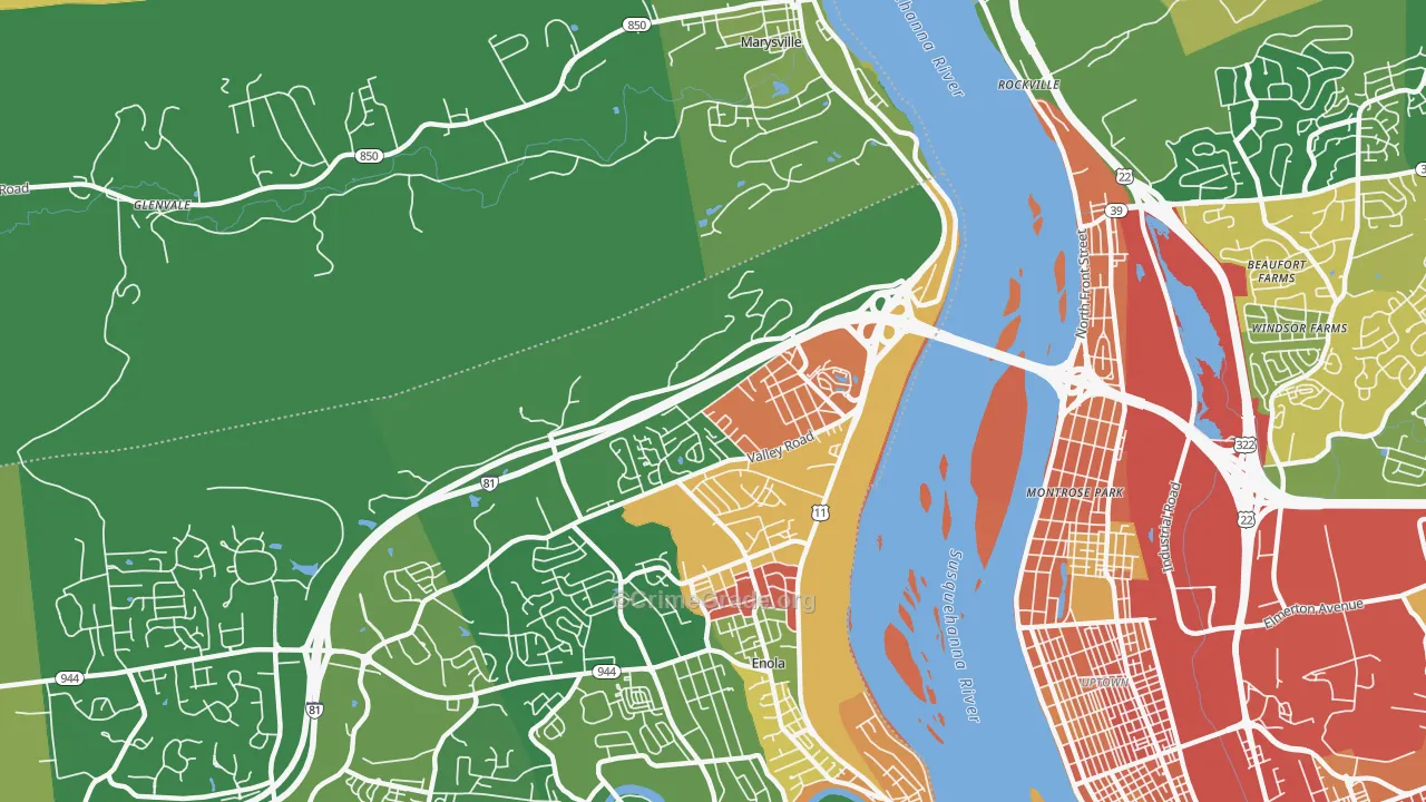 Summerdale, PA Map of Burglary Rates