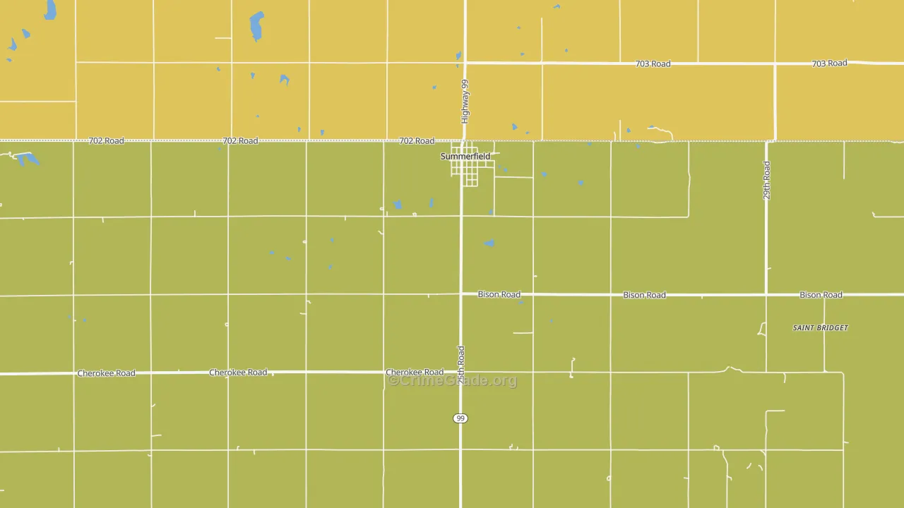 Summerfield, KS Map of Burglary Rates
