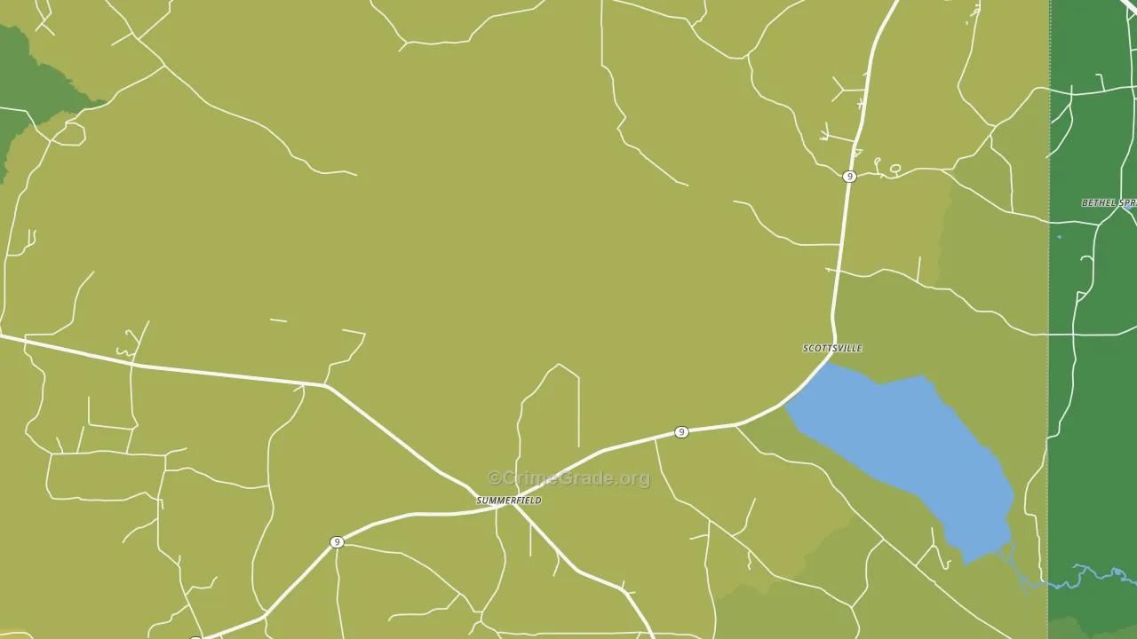 Summerfield, LA Map of Burglary Rates