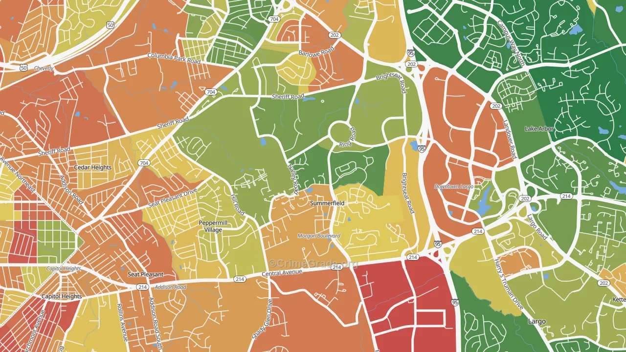 Summerfield, MD Map of Burglary Rates