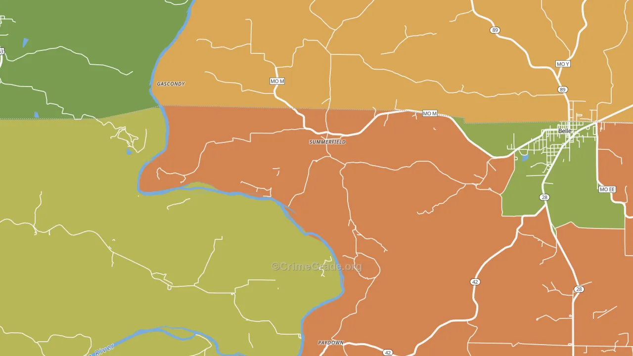 Summerfield, MO Map of Burglary Rates