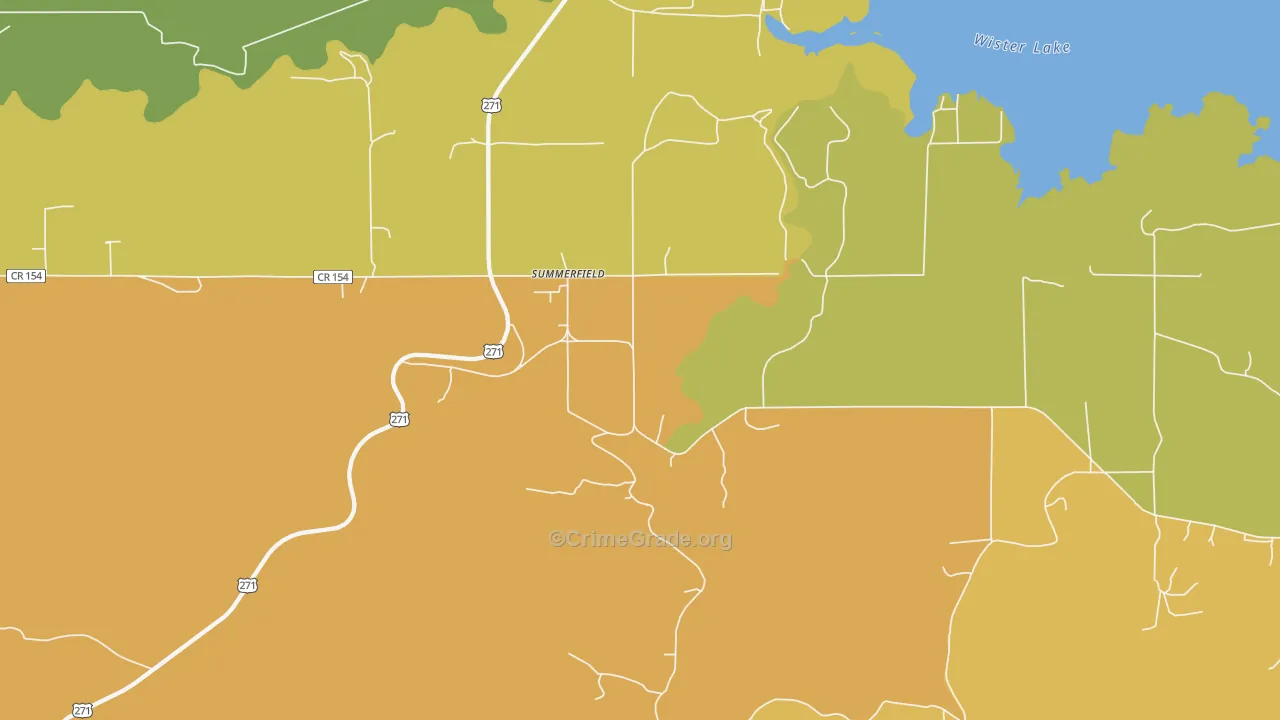 Summerfield, OK Map of Burglary Rates