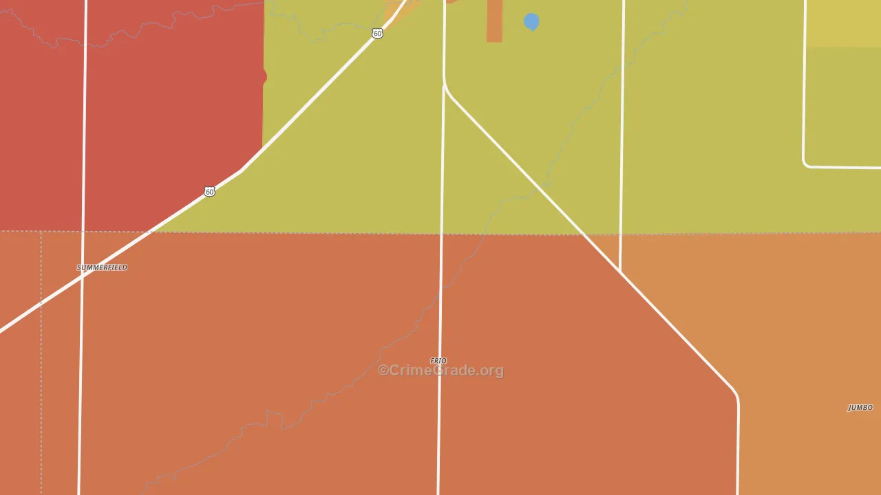 Summerfield, TX Map of Burglary Rates