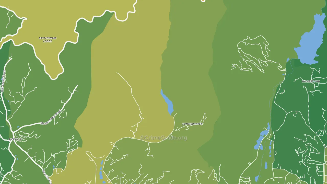 Summerhaven, NC Map of Burglary Rates