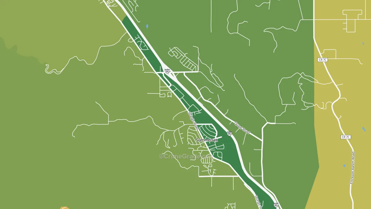 Summerset, SD Map of Burglary Rates