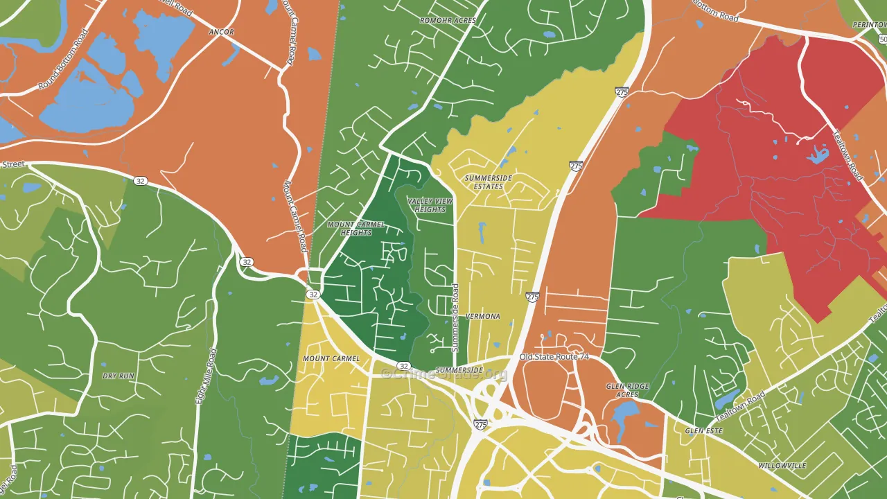 Summerside, Cincinnati, OH Map of Burglary Rates