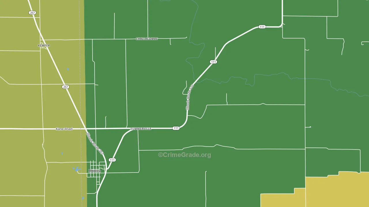 Summerville, IL Map of Burglary Rates