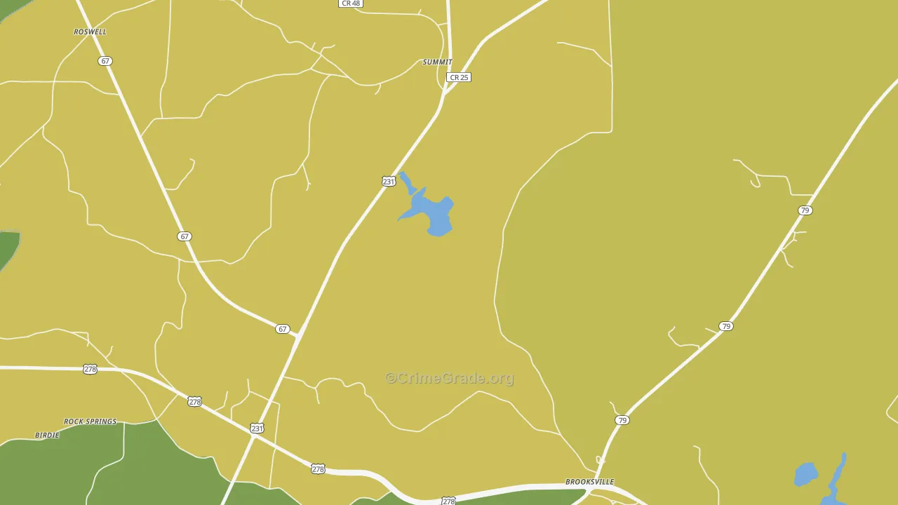 Summit, AL Map of Burglary Rates