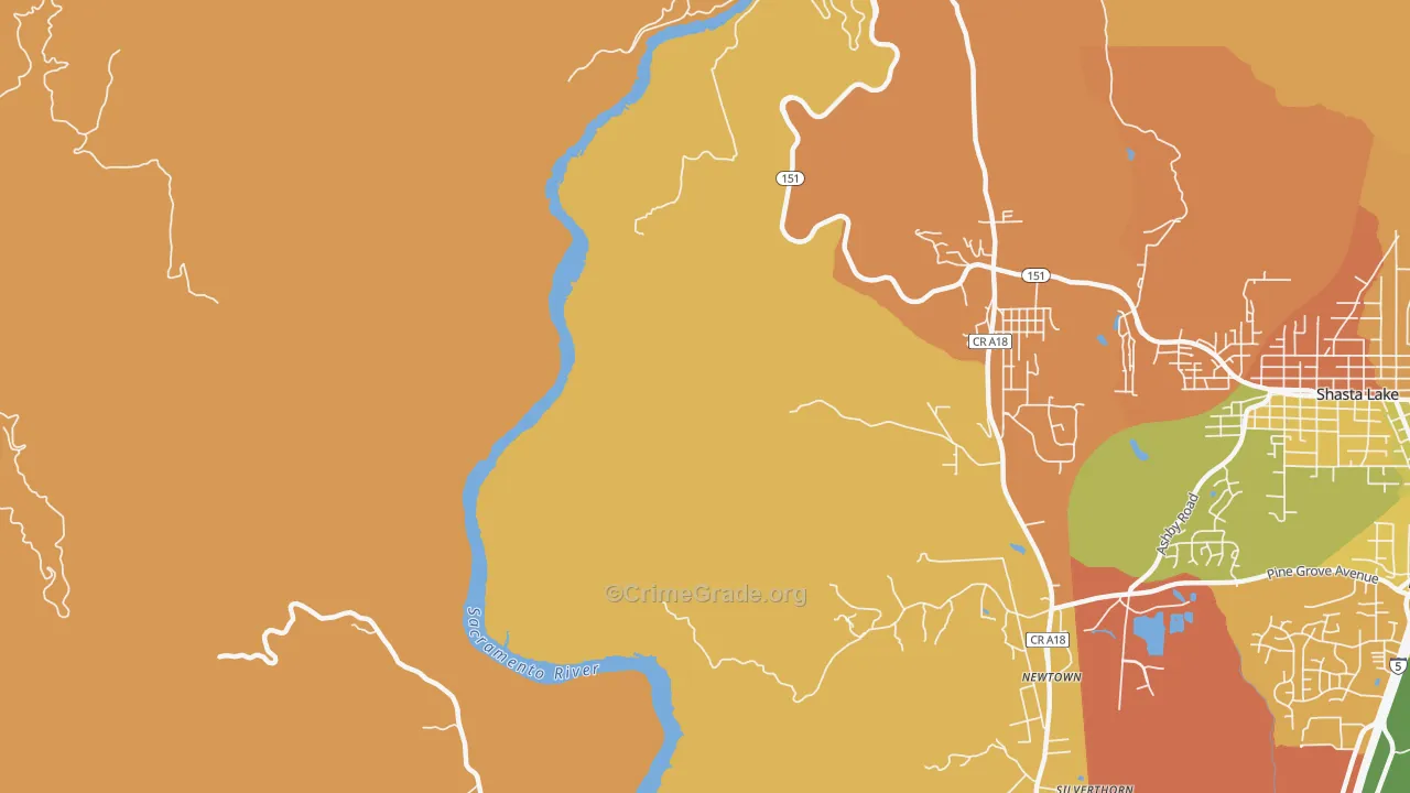 Summit City, CA Map of Burglary Rates