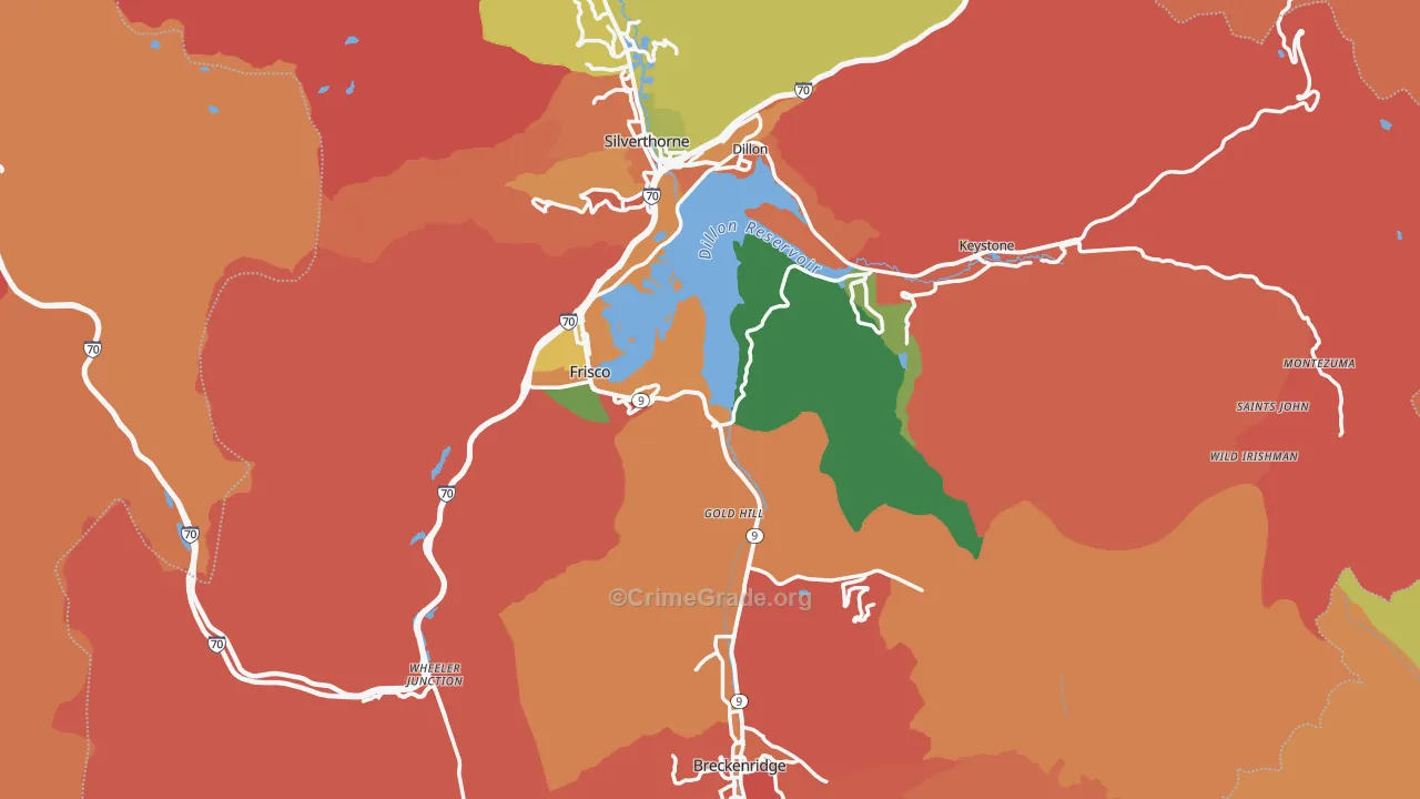 Summit County, CO Map of Burglary Rates