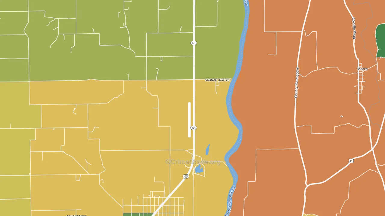 Summit Grove, IN Map of Burglary Rates