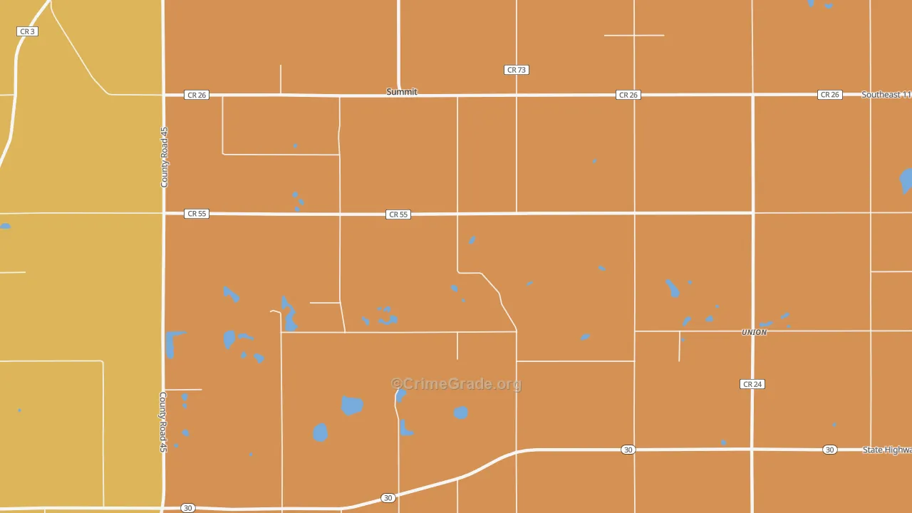 Summit, MN Map of Burglary Rates