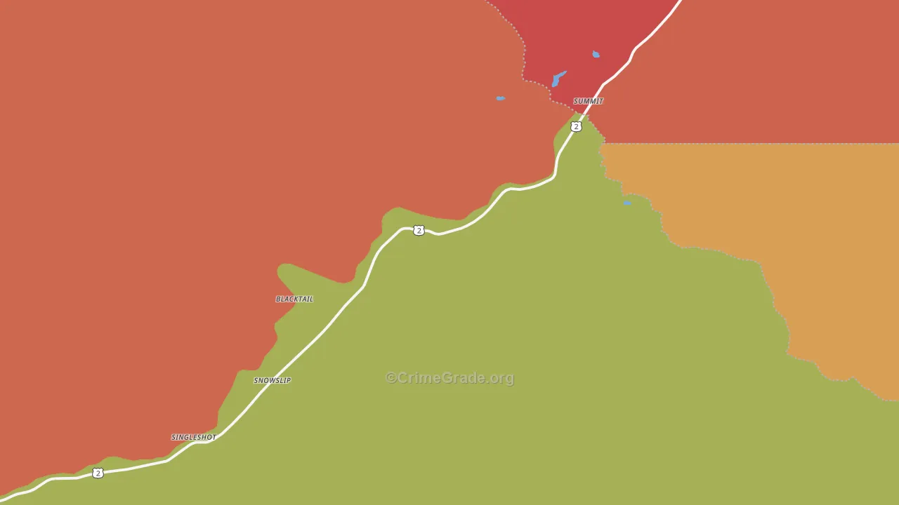 Summit, MT Map of Burglary Rates