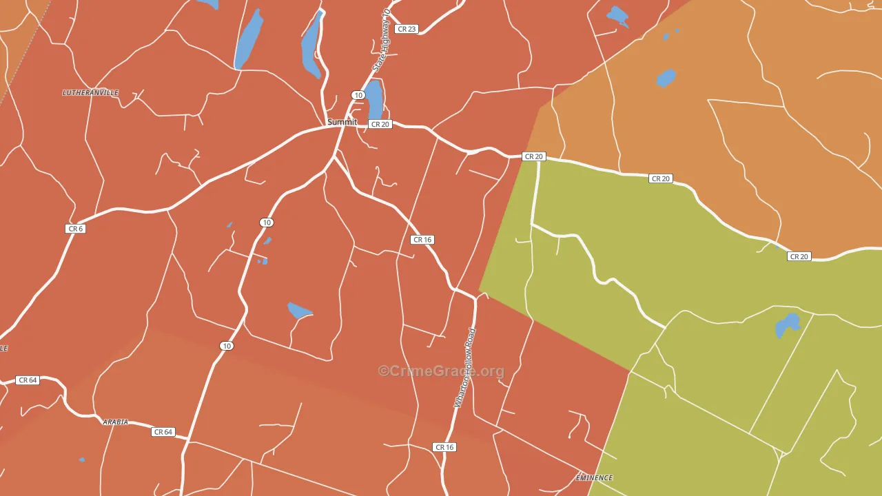 Summit, NY Map of Burglary Rates