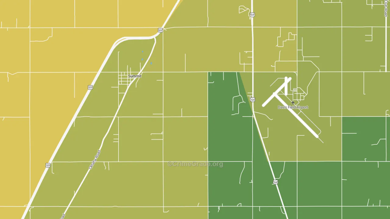 Summit, OK Map of Burglary Rates