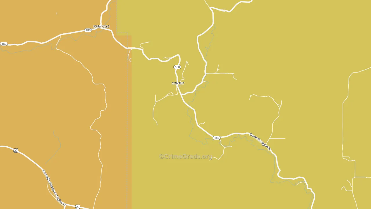 Summit, OR Map of Burglary Rates