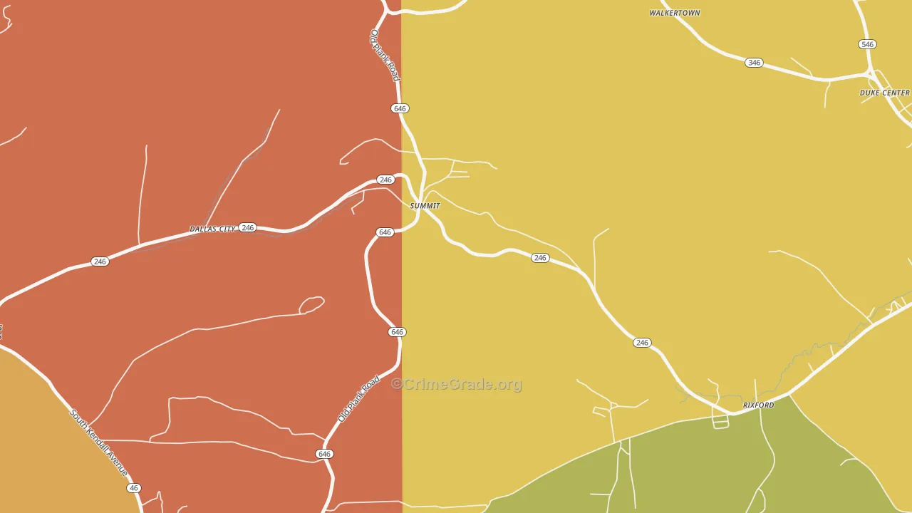 Summit, PA Map of Burglary Rates