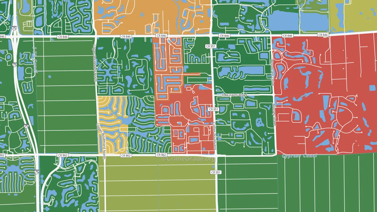 Summit Place in Naples, Naples, FL Map of Burglary Rates
