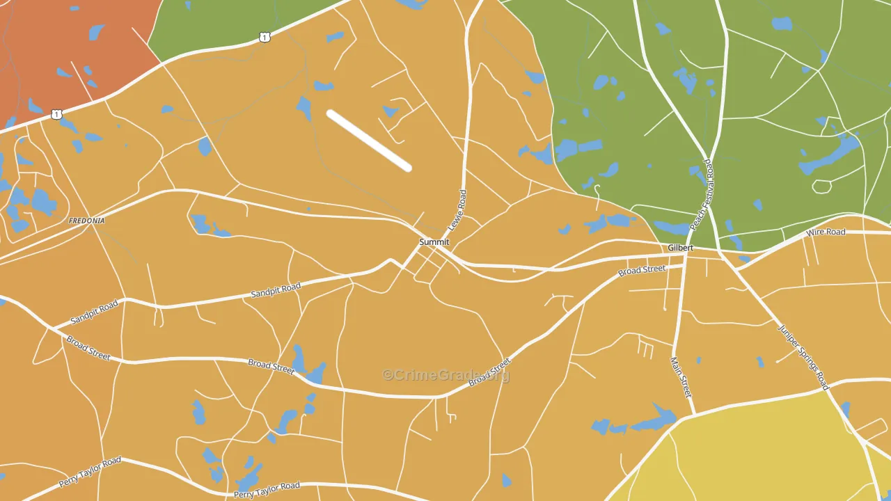 Summit, SC Map of Burglary Rates