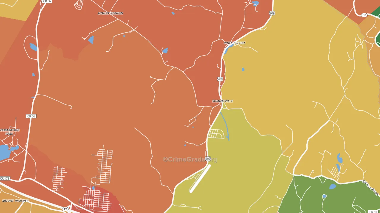 Summitville, NY Map of Burglary Rates