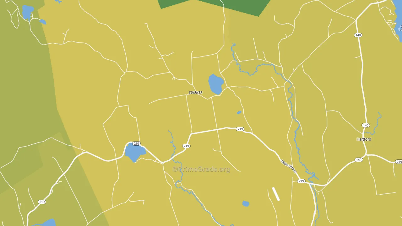 Sumner, ME Map of Burglary Rates