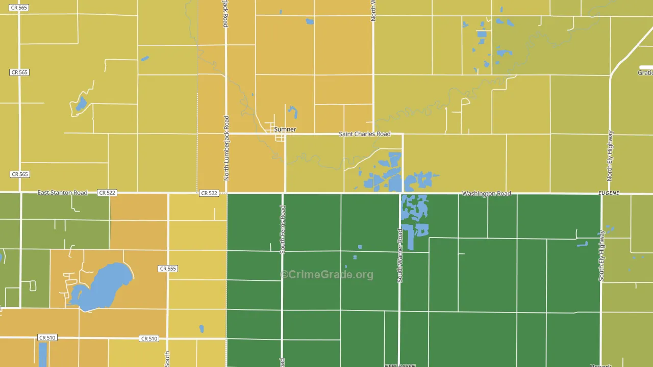 Sumner, MI Map of Burglary Rates