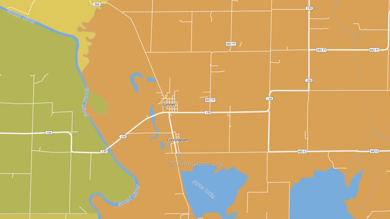 Sumner, MO Map of Burglary Rates