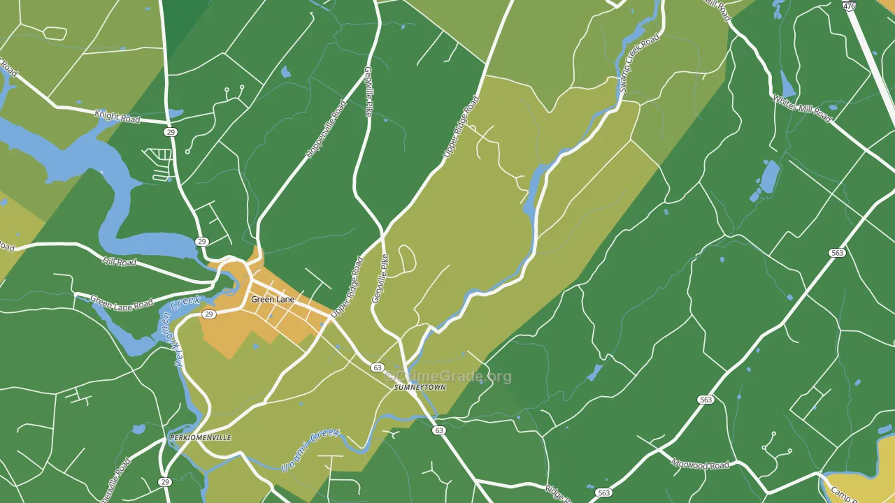 Sumneytown, PA Map of Burglary Rates