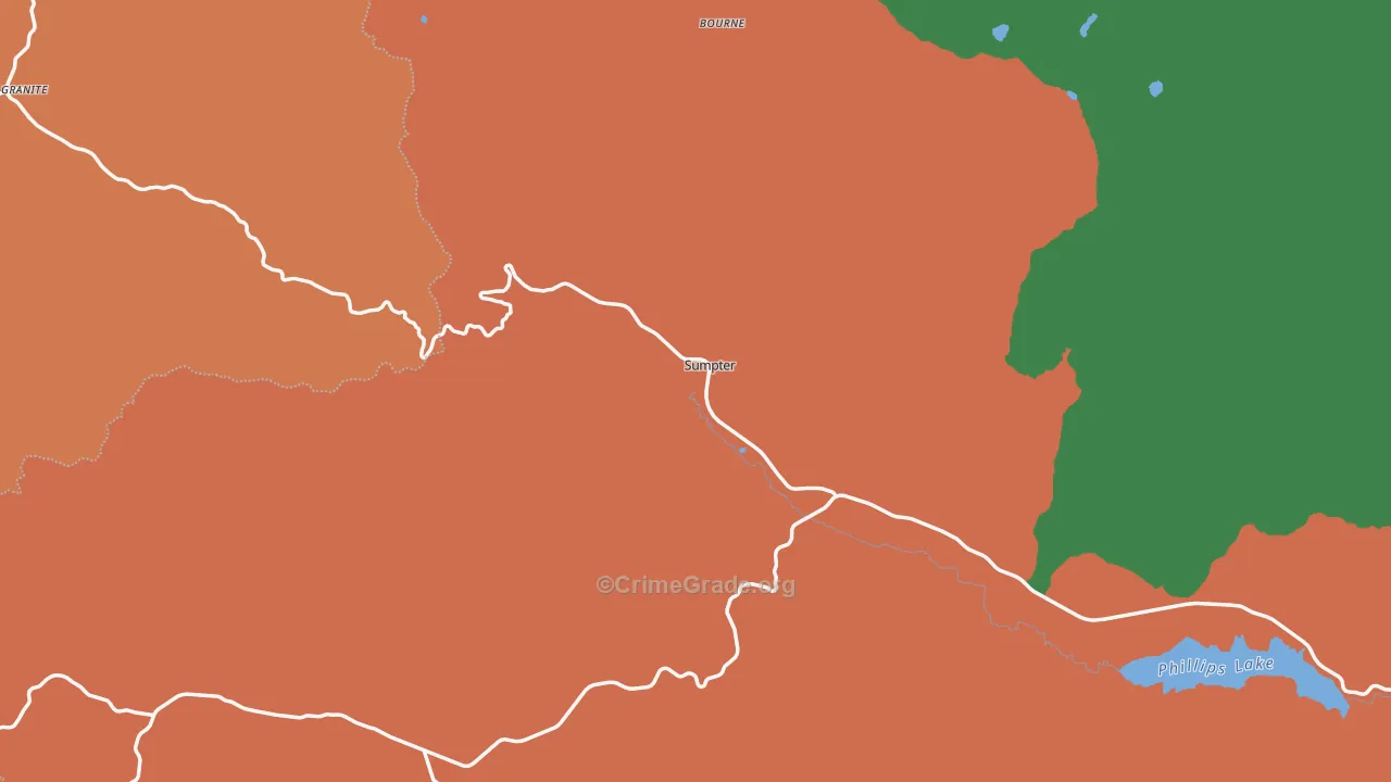 Sumpter, OR Map of Burglary Rates
