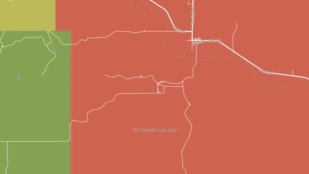 Sun City, KS Map of Burglary Rates