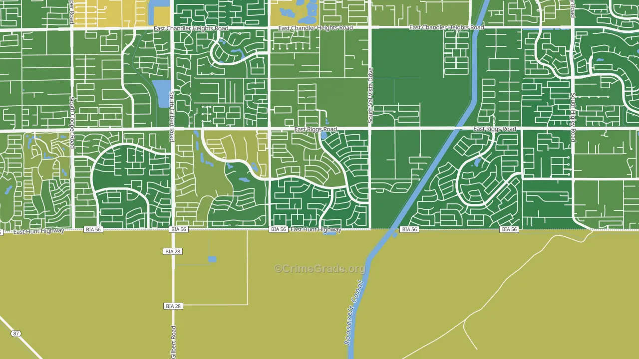 Sun Groves, Chandler, AZ Map of Burglary Rates