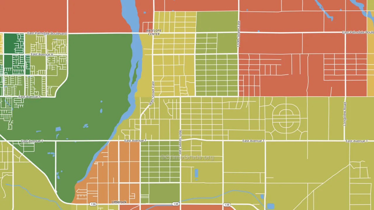 Sun Village, CA Map of Burglary Rates