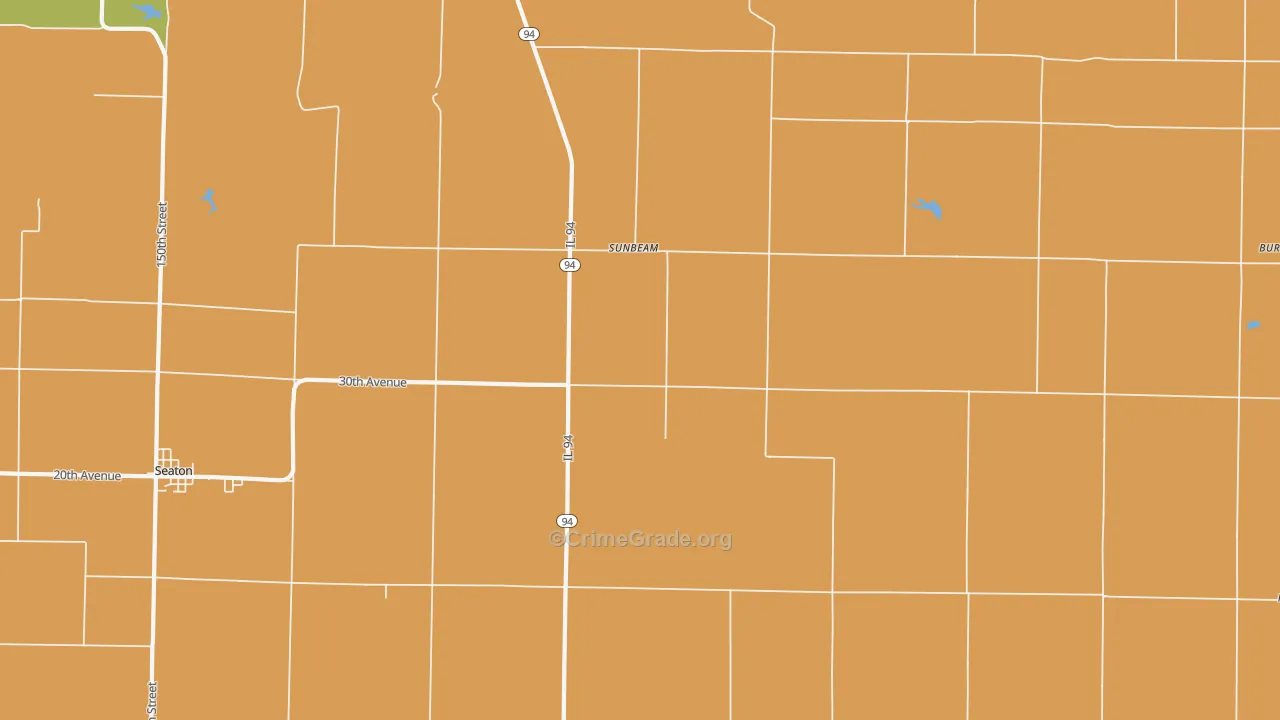 Sunbeam, IL Map of Burglary Rates