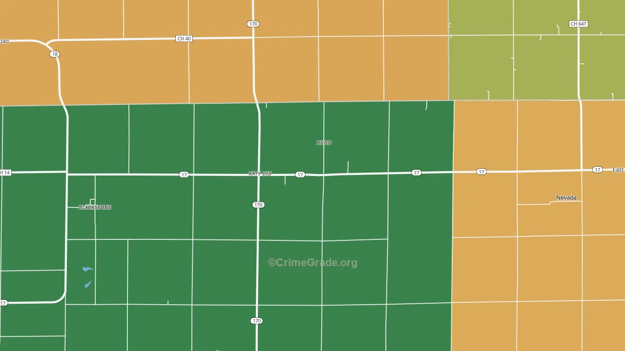 Sunbury, IL Map of Burglary Rates