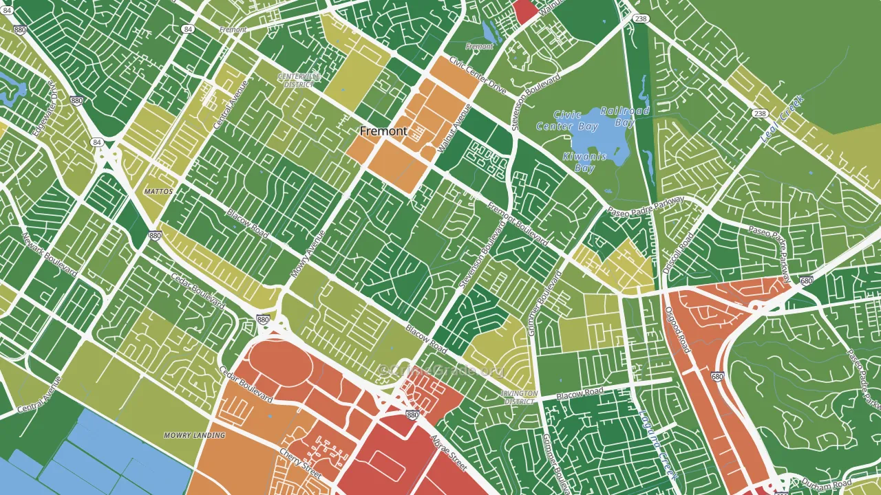 Sundale, Fremont, CA Map of Burglary Rates
